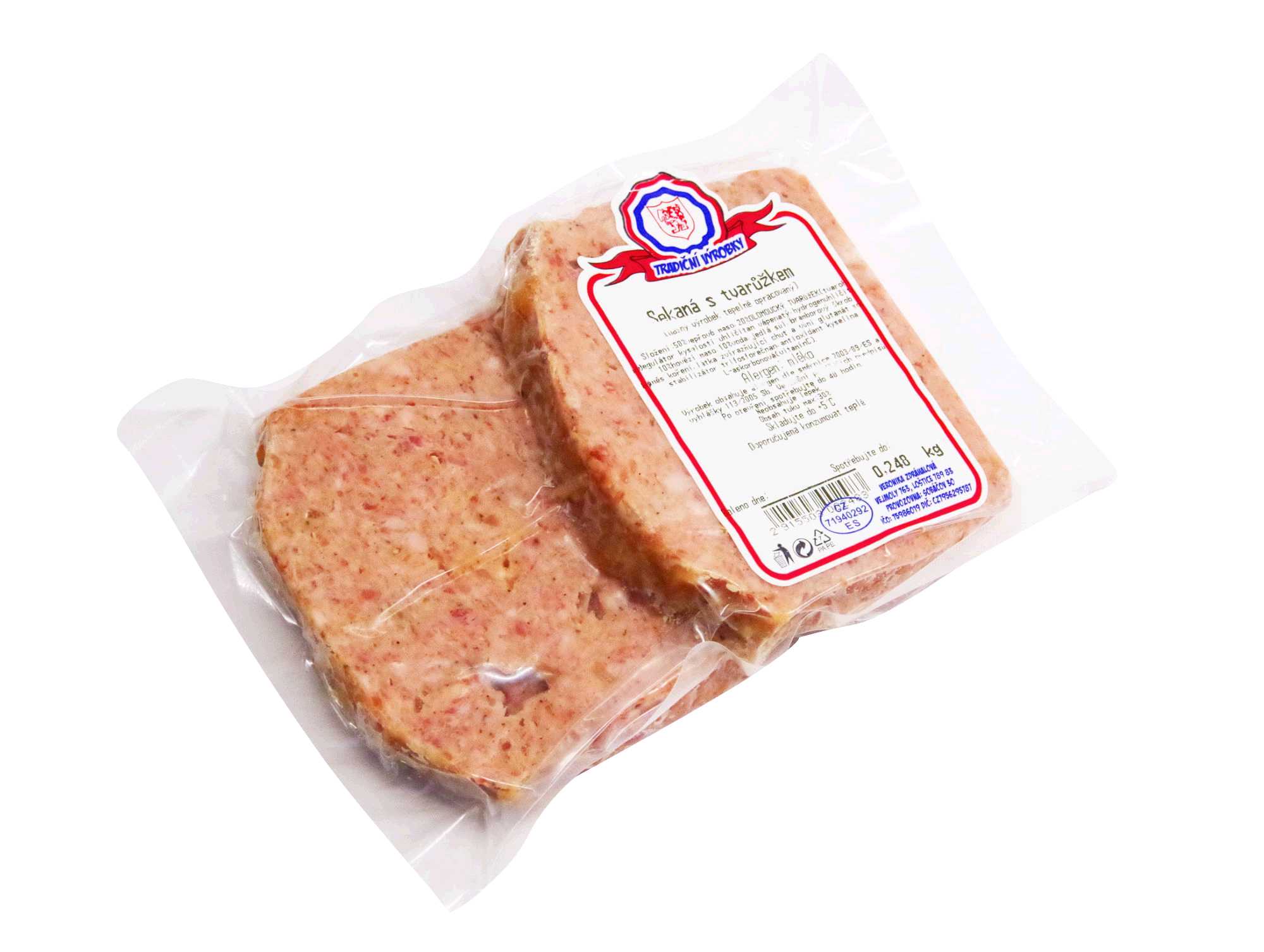 Sekaná s tvarůžkem cca 230g, fa Zdráhalová