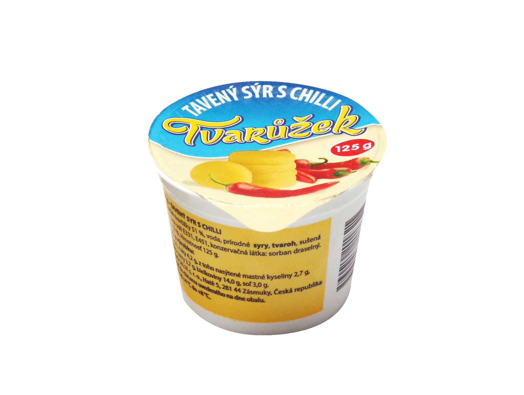 Tvarůžek 125g, tavený sýr s chilli