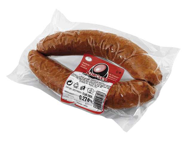 Tvarůžková klobása - vepřová cca 240g, fa Korčian